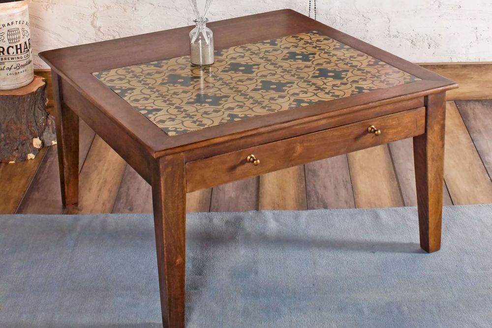 room furniture-round-hand-painted table-coffee table-traditional