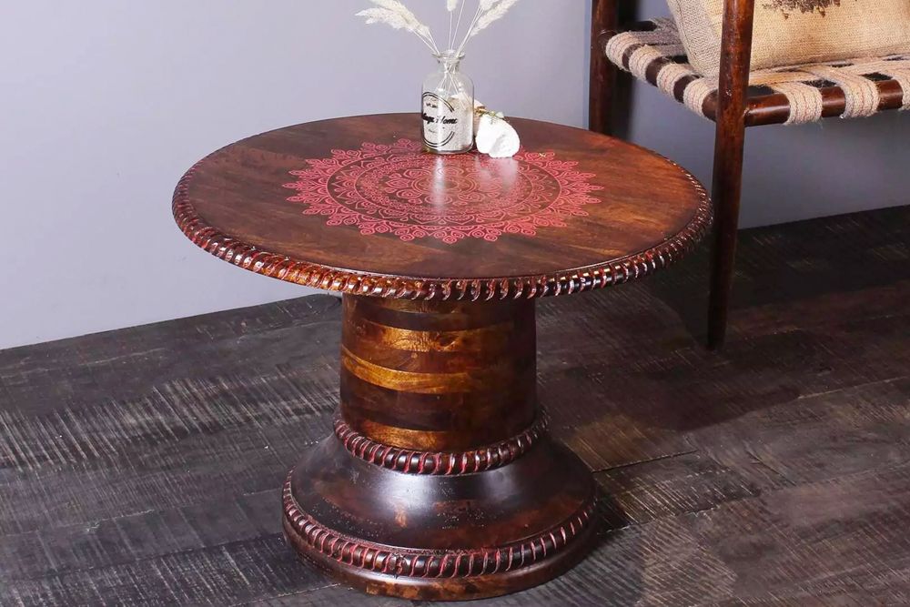 room furniture-round-hand-painted table-coffee table-traditional