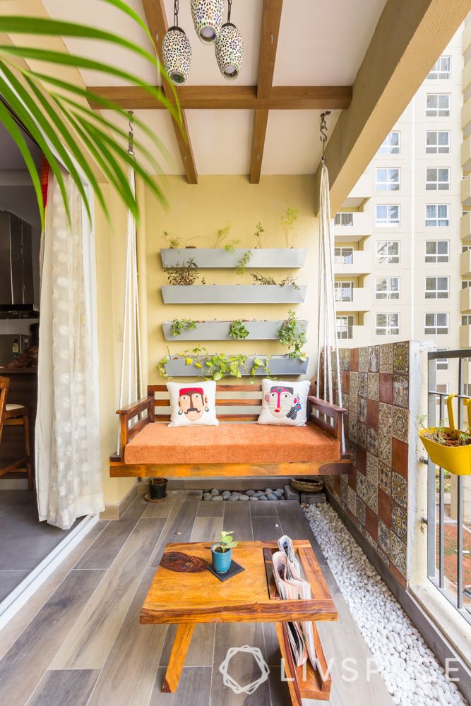  wooden center table-swing-yellow wall-pendant lights