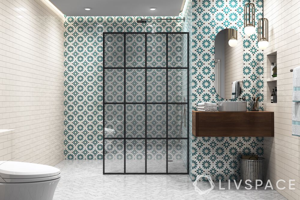 tiles-new look-lighting-basin-shower screen-pattern tiles