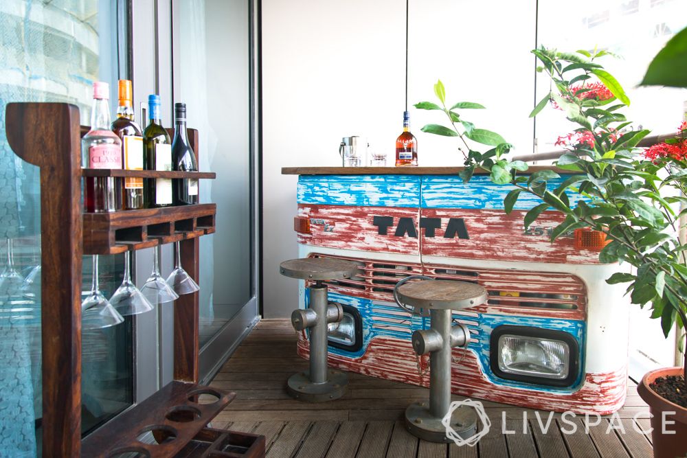 bar space-bar unit-wine rack