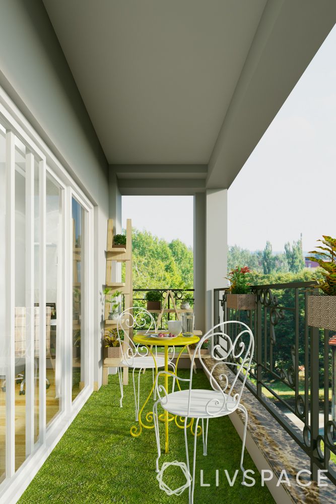 Balcony-iron seating-turf