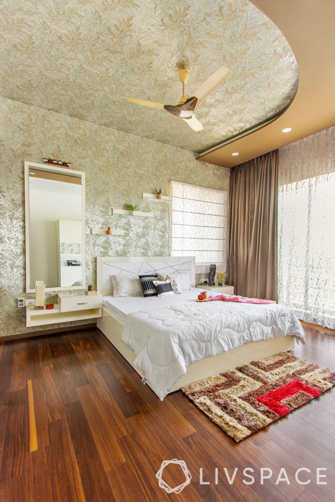 interior design home-wooden flooring-c-shaped ceiling
