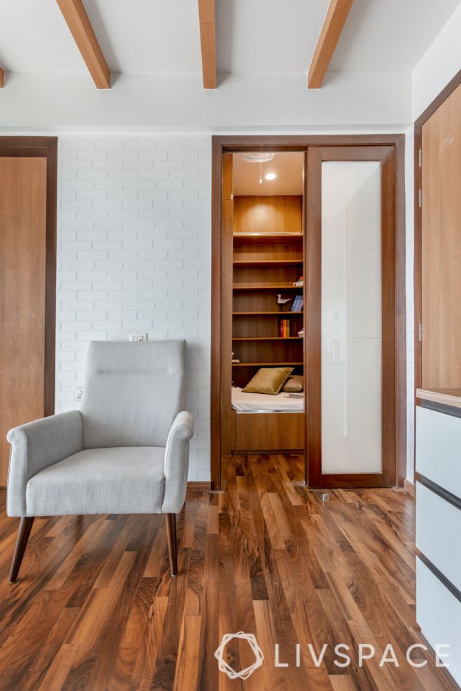 interior design-wooden flooring-private reading space