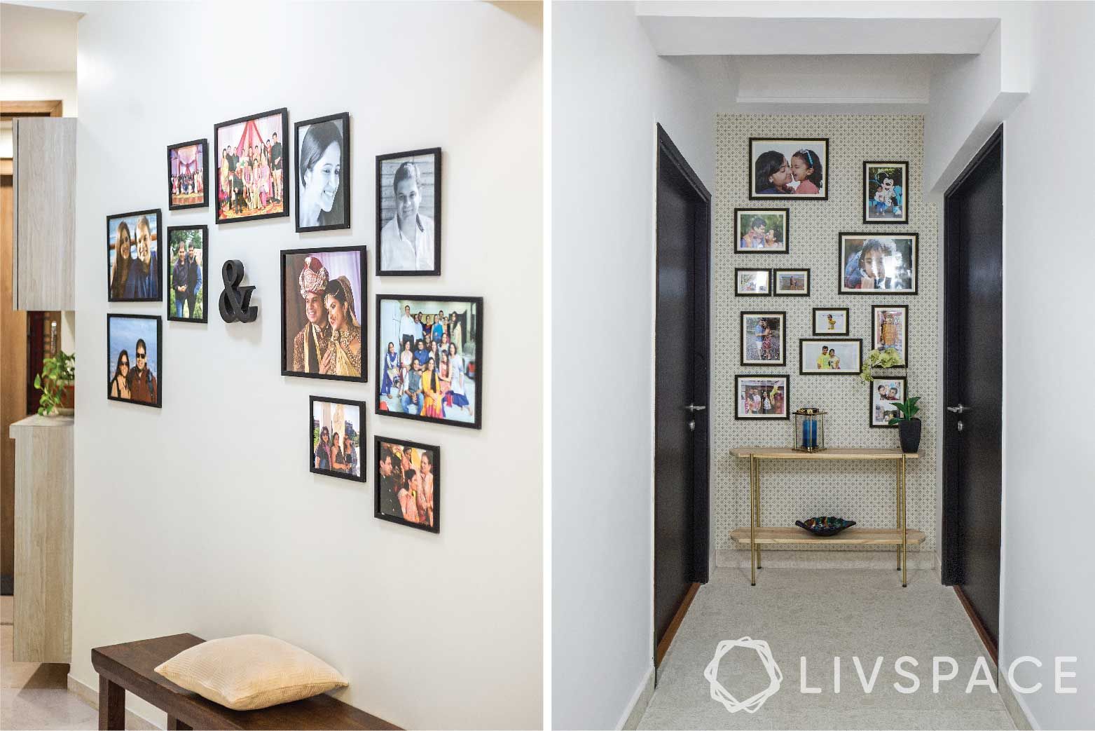 small budget big makeover-photo wall-hallway-foyer