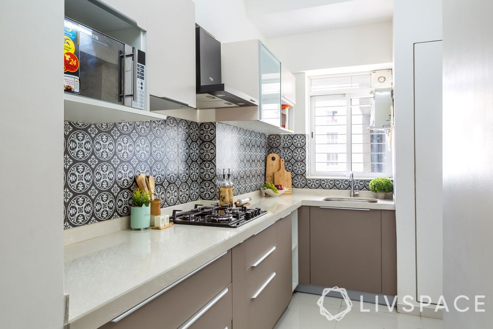 low budget house design-kitchen-quartz countertop-moroccan tiles