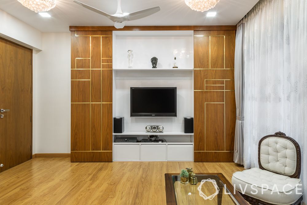 TV-unit-entertainment-center-sliding-door-cabinet-golden-trims-wooden