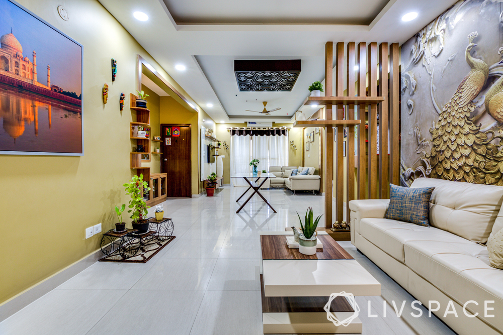  best interiors in hyderabad-partition designs-white sofa
