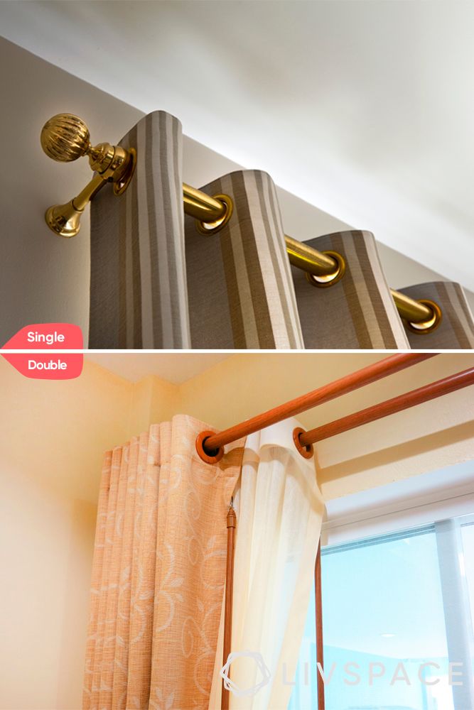 buying curtains-curtain rods-double curtain rods

