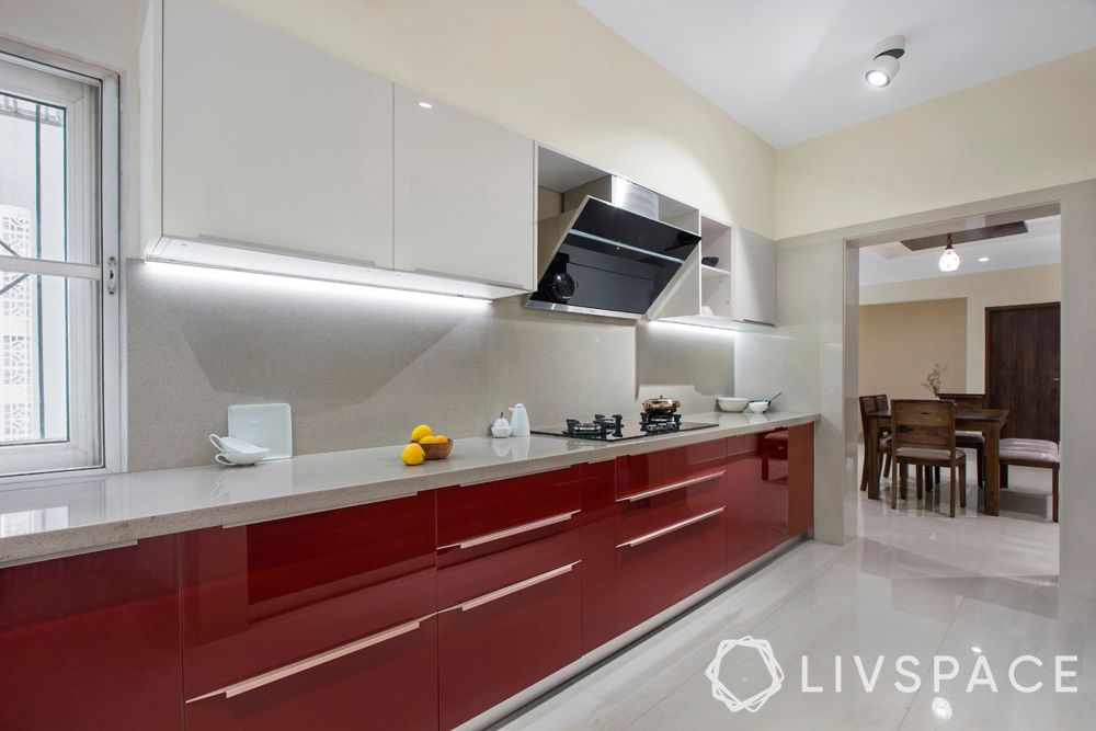 acrylic kitchen-red kitchen