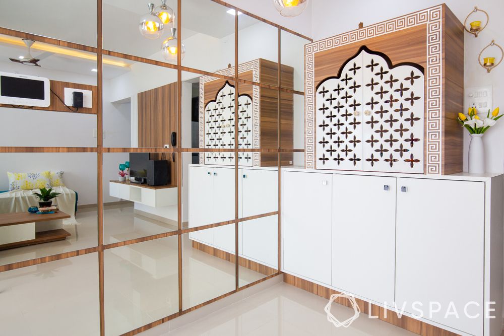 pune interiors-mirror panel-pooja unit
