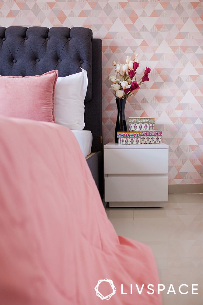 pune interiors-pink wallpaper