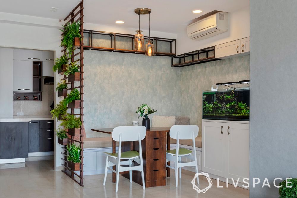 mumbai interiors-vertical garden-dining room divider