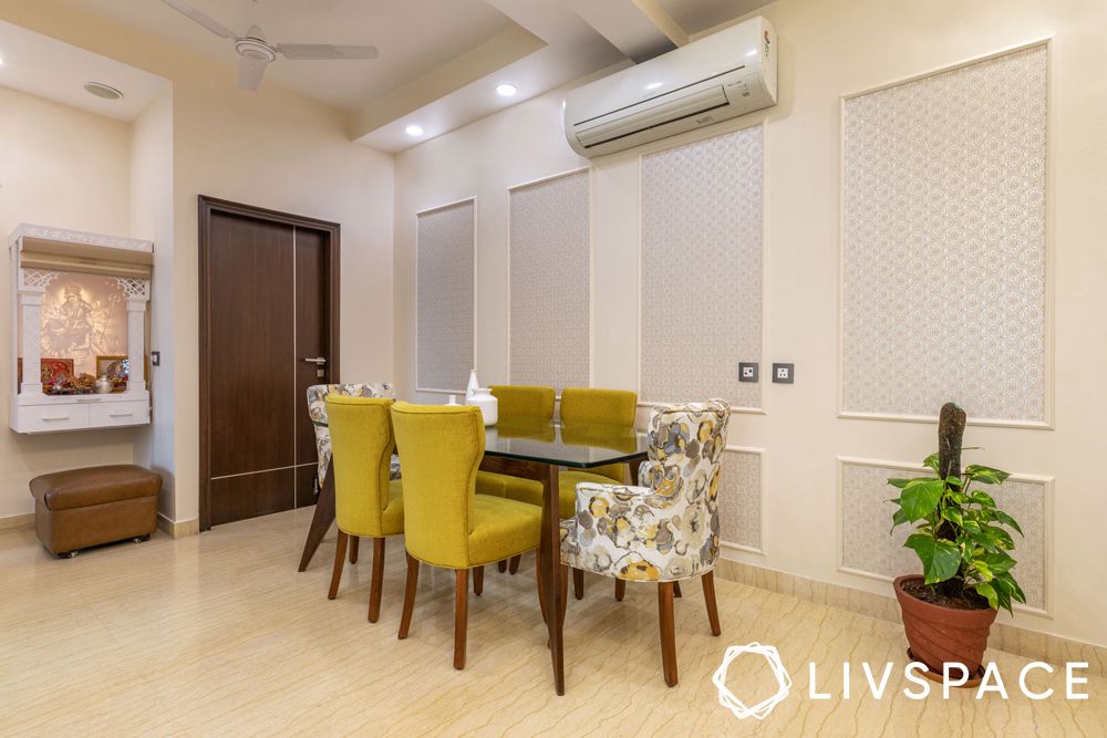 3bhk interiors-pooja unit-dining room