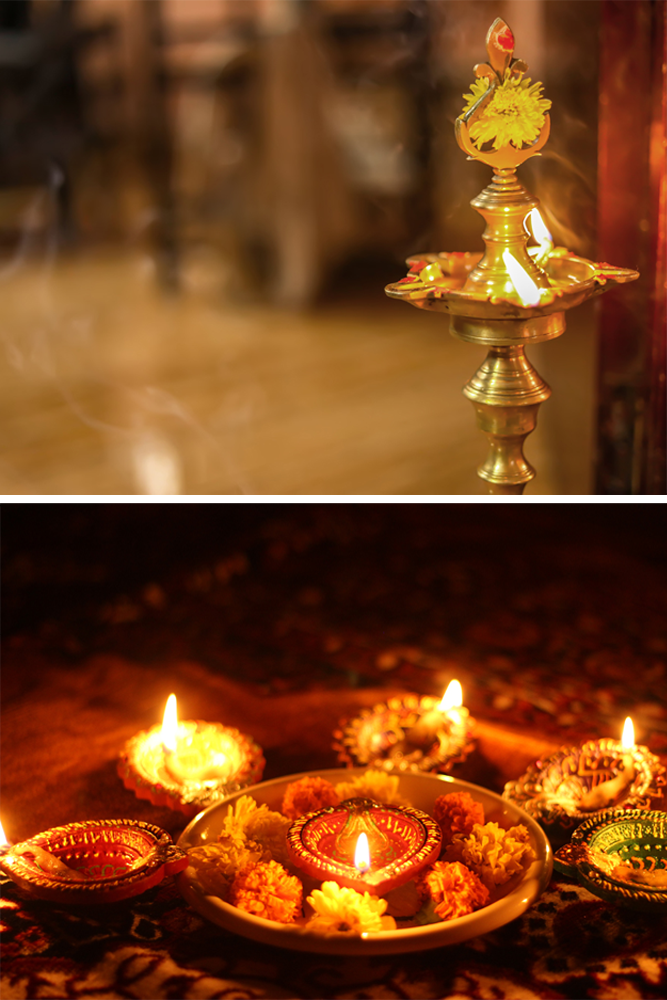 which oil used in diwali lamps