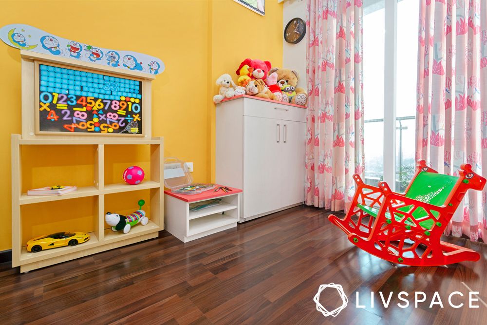 2.5BHK interiors-display unit-storage unit-kids room