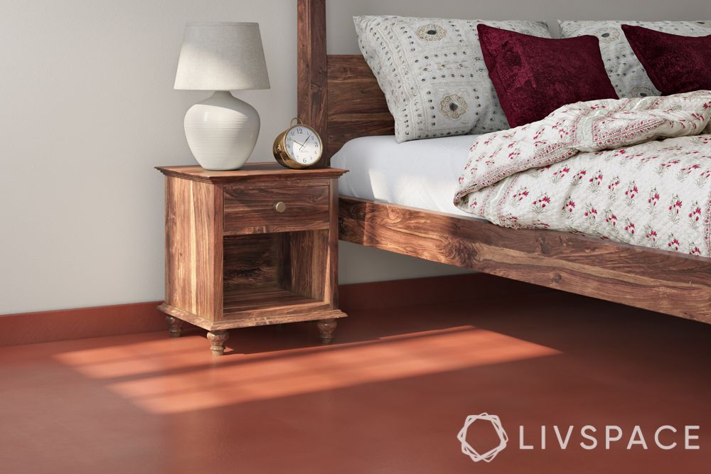 red oxide flooring-bedroom