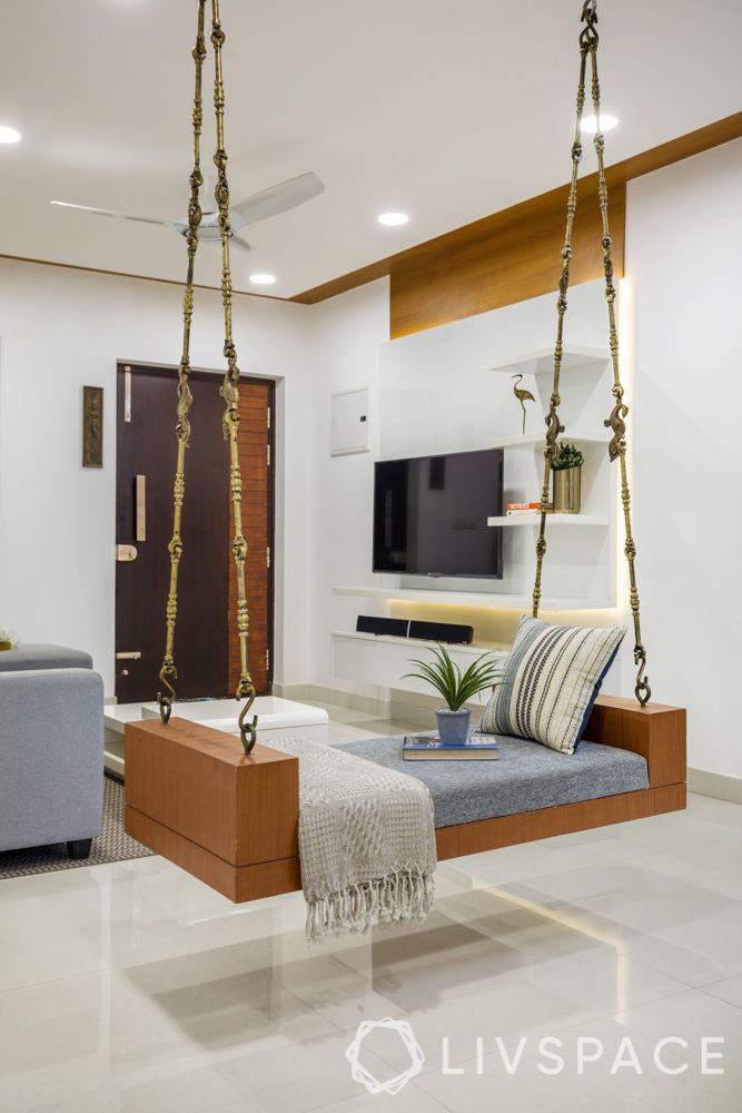 3 bhk home decoration-swing designs