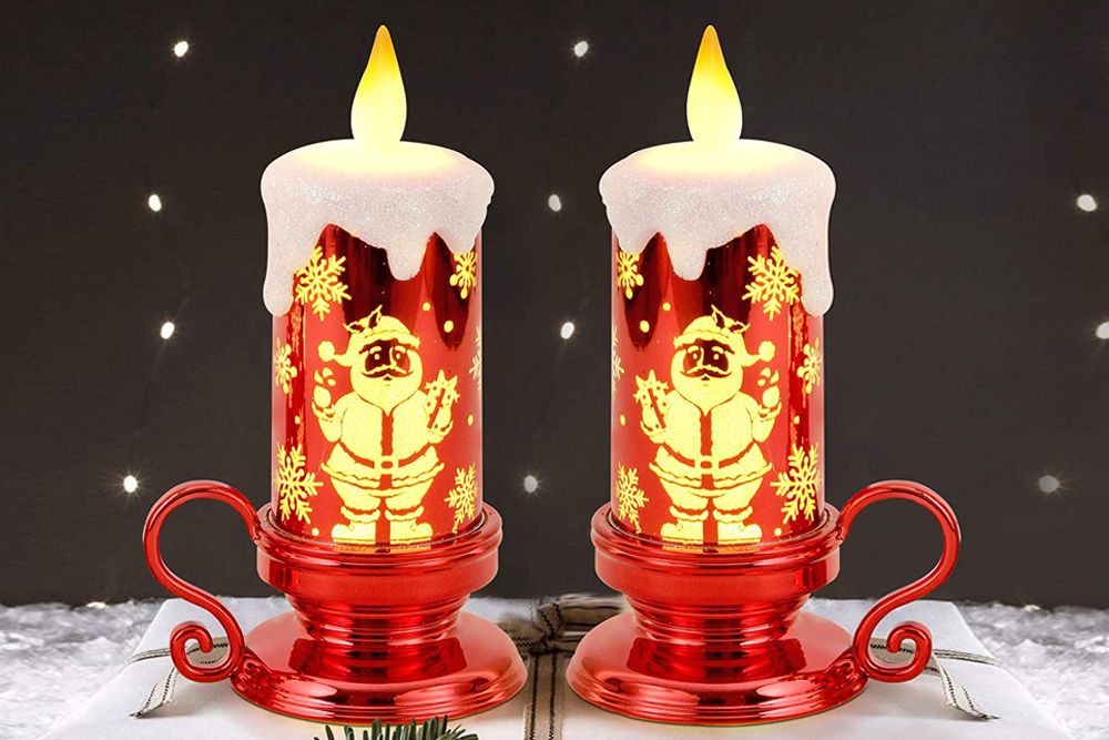 santa candle sticks-led lights