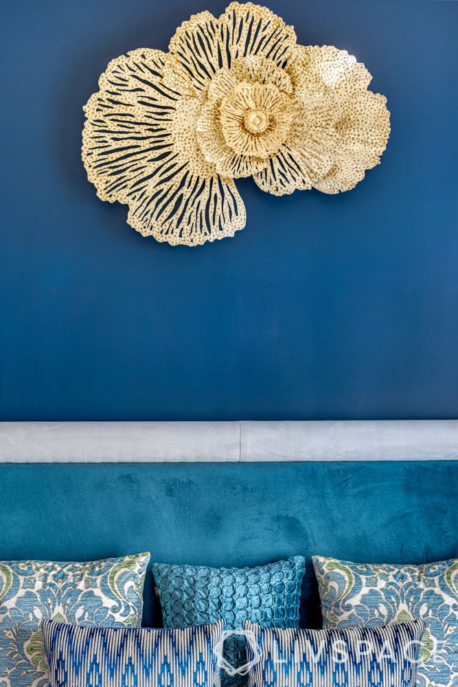 Mumbai interiors-wall décor-suede headboard