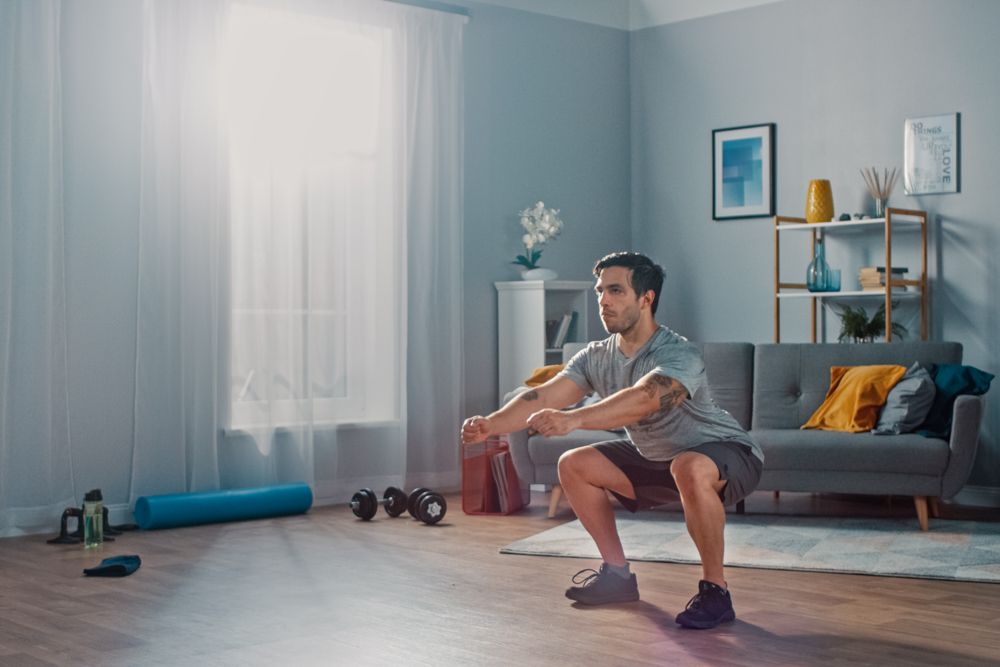 workout at home-living room