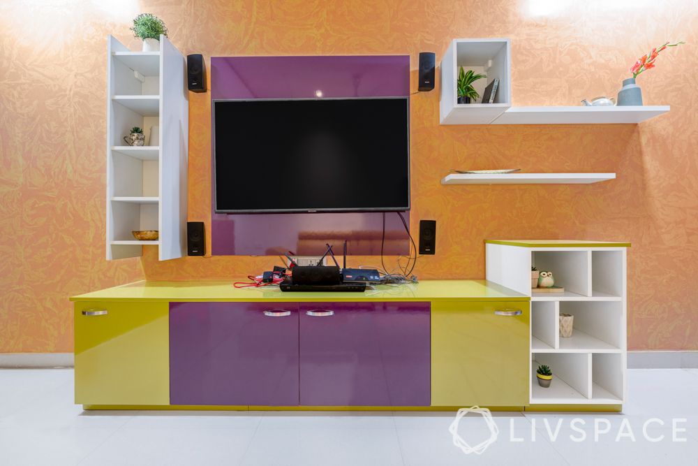 TV unit design-shelves and storage