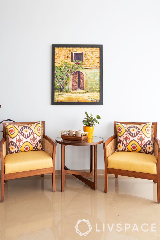 4bhk flat-chair designs-yellow chairs
