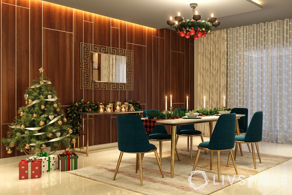 christmas décor-dining room