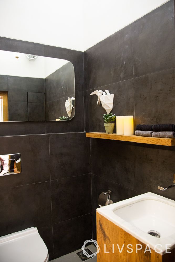 bathroom ideas-black bathroom-powder room