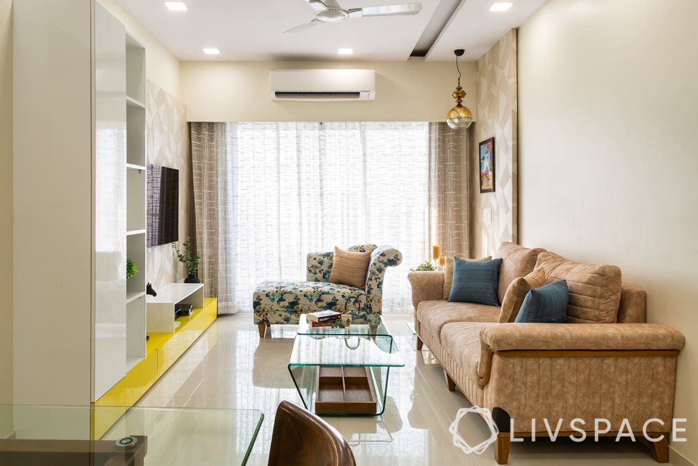  2 bhk home decoration-living room-false ceiling design
