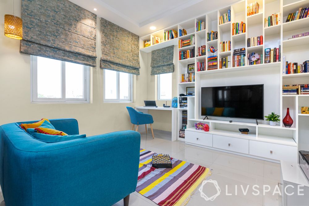 living room interior-entertainment unit-TV unit-bookshelf
