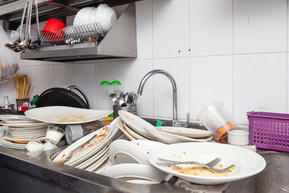 remedies for cockroaches-dirty dishes in sink