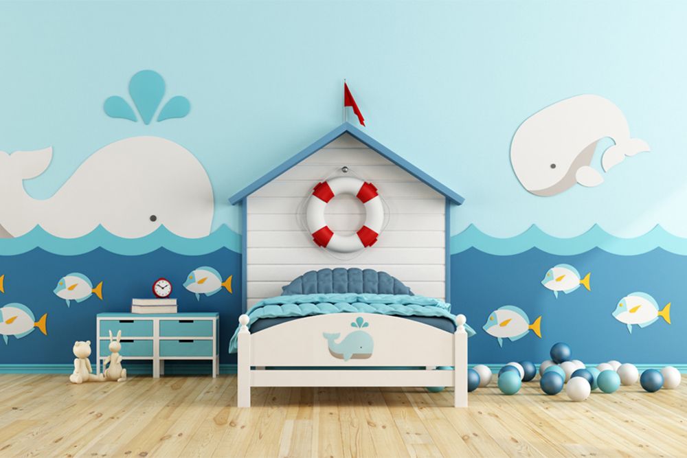 design kids room-wallpaper designs-ocean theme