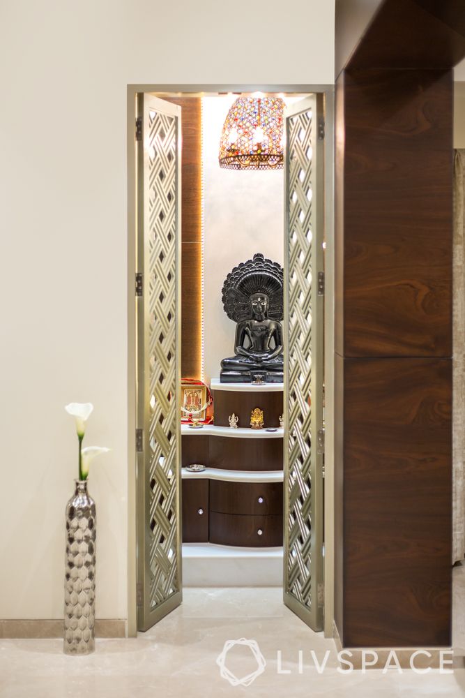 pooja-room-designs-for-indian-homes-jaali-door