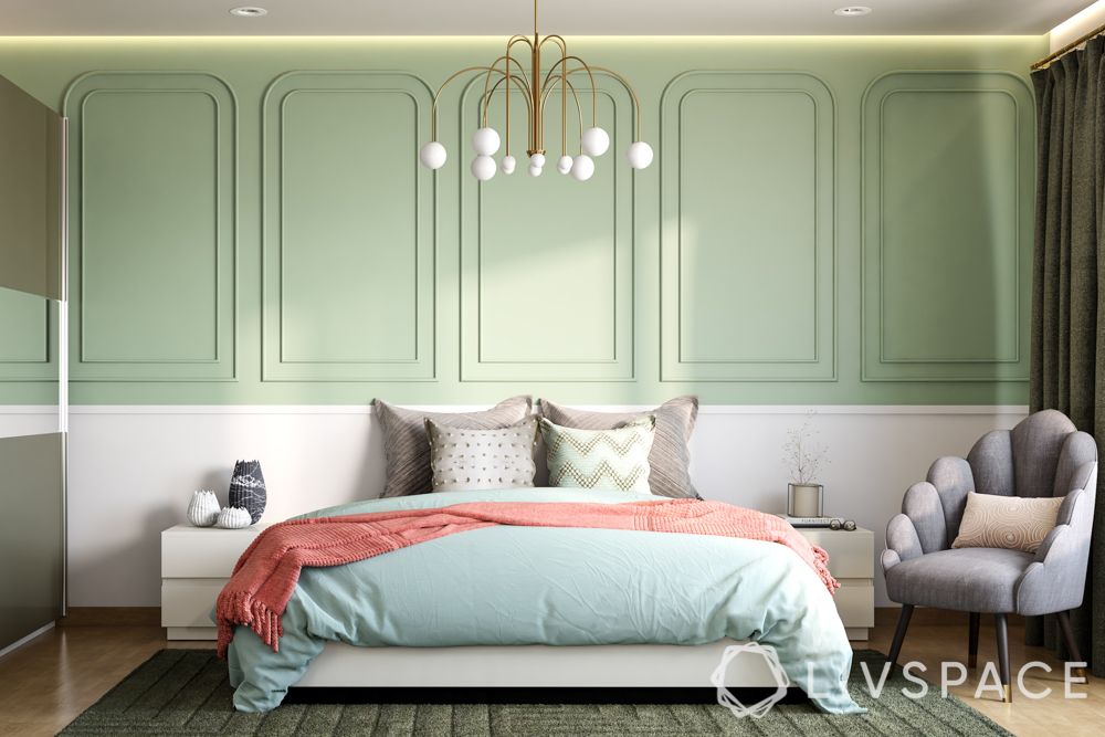 colour blocking-wainscoting wall