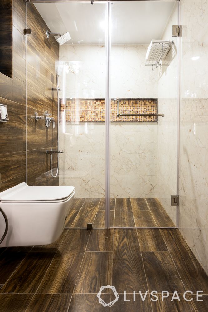 mumbai interiors-bathroom-mosaic tiles-wet area-dry area