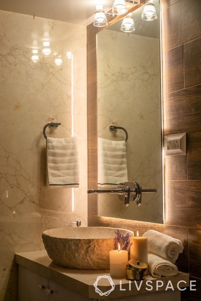 best home designers-cecilia marble basin-mirror lighting