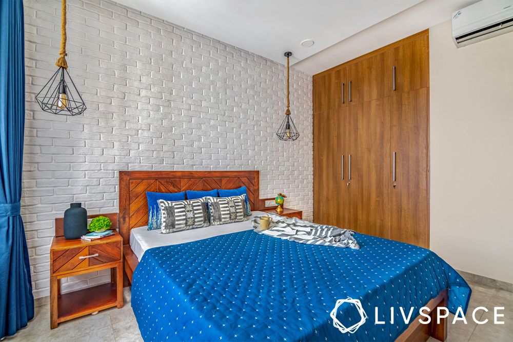 mumbai interiors-bedroom-accent wall-bed