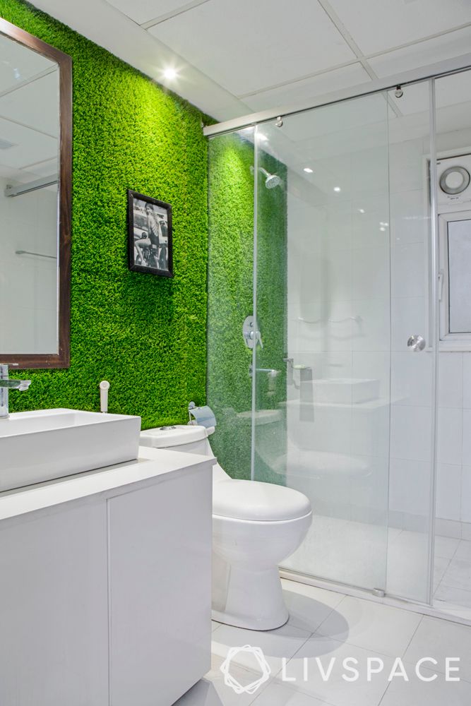 bathroom design India-vertical garden-shower cubicle