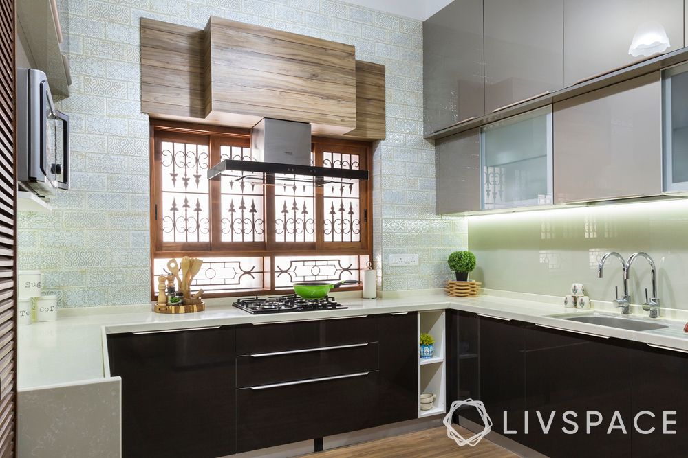 small kitchen design-grey-black-wood-lofts-cabinets-counter-window-profile-lights