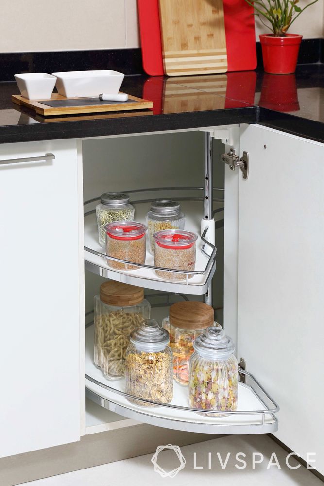 small kitchen design-modular storage-pull out unit