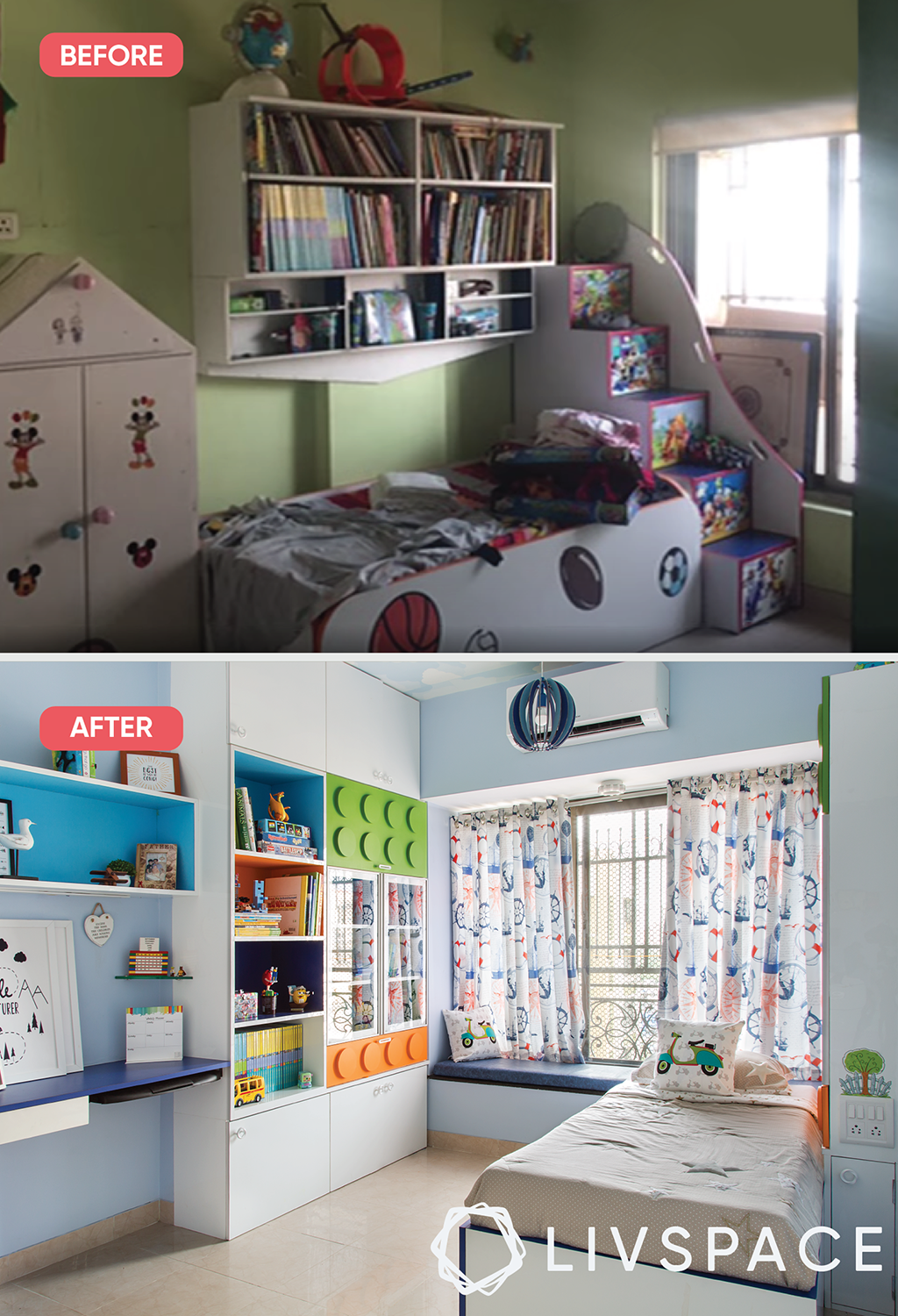 flat renovation-Lego themed kids room-storage unit