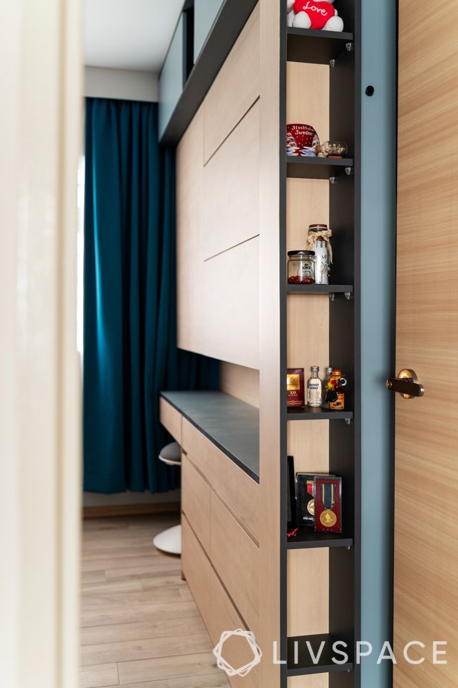 bedroom designing-sleek storage-vertical storage