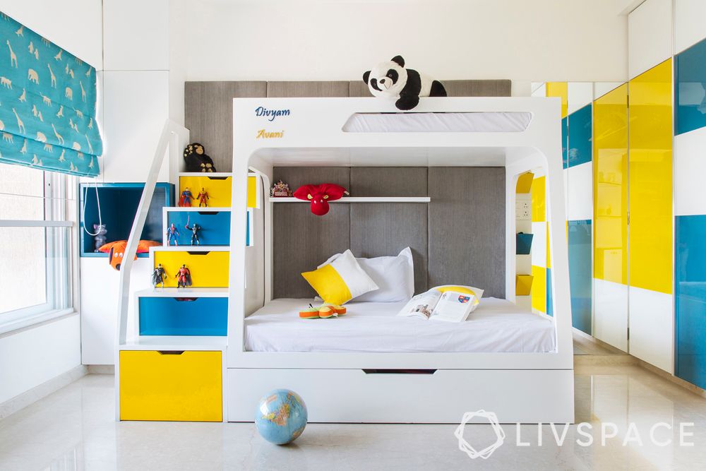 bedroom ideas for girls-colourful room-bunk bed