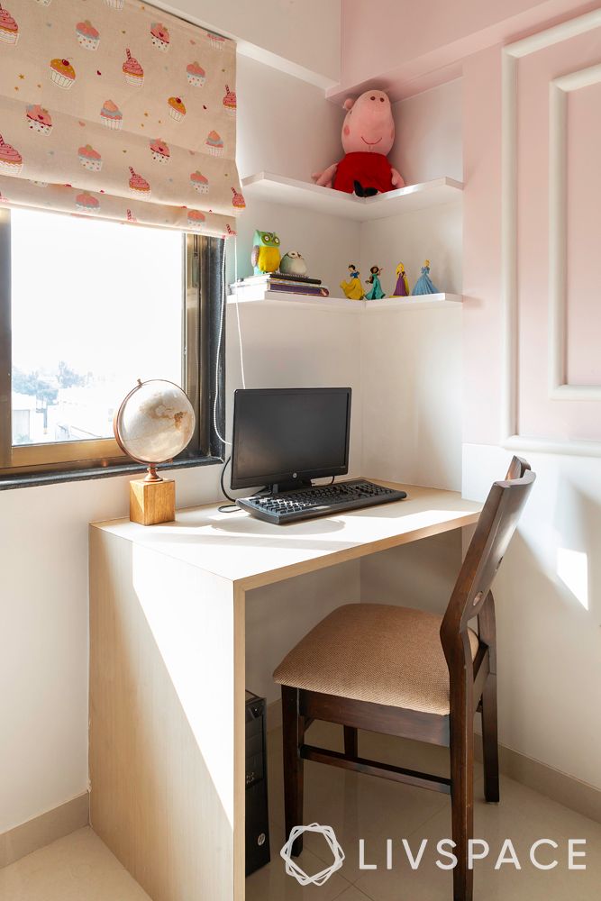 small space house design-L shaped study table