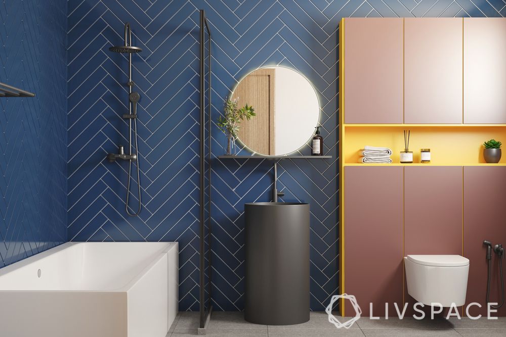 bathroom-tiles-designs-herringbone pattern