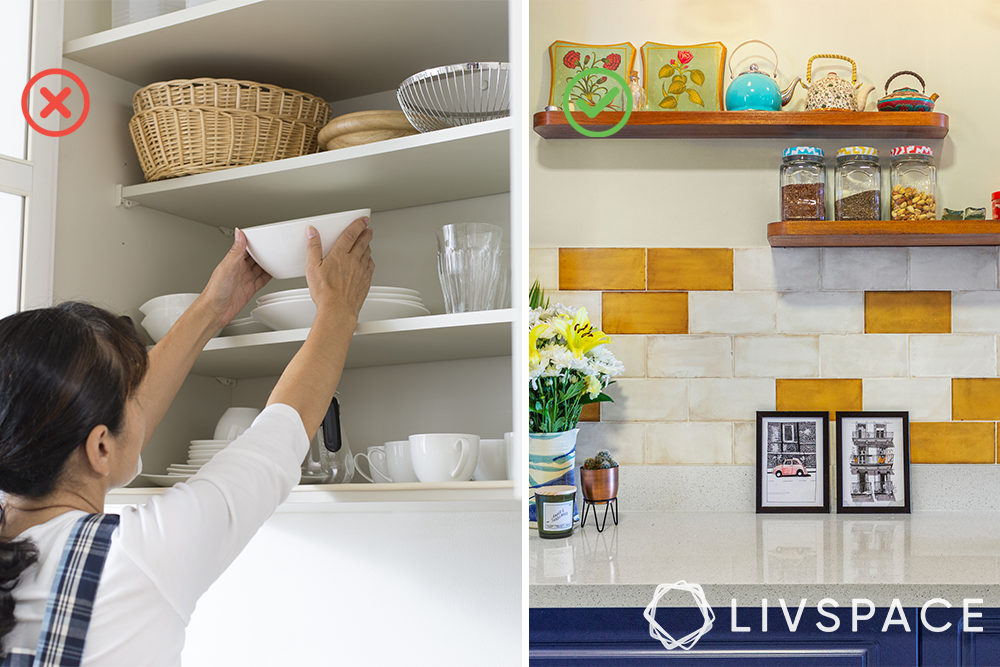 kitchen shelves-open shelves