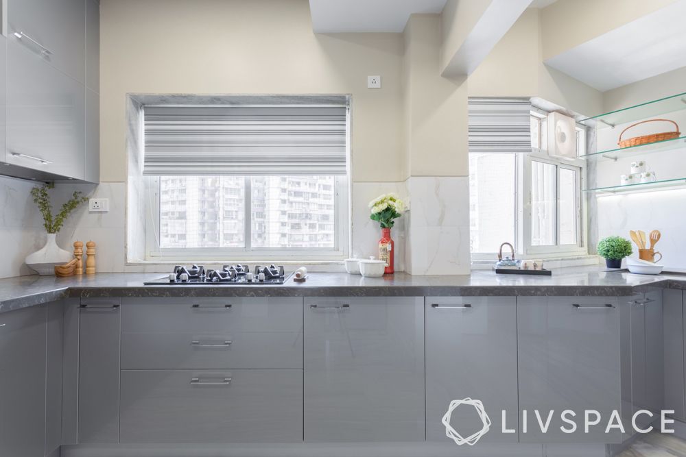 kitchen remodel ideas on a budget-trapezium kitchen layout-counters-windows