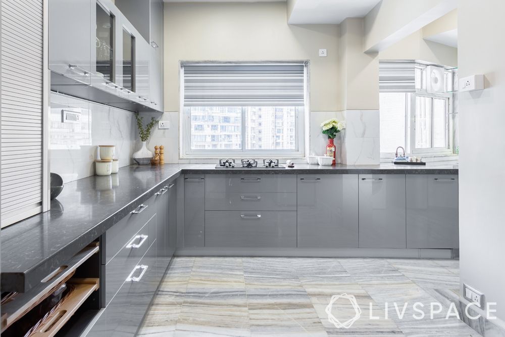 kitchen remodels-grey kitchen-flooring-silver base cabinets