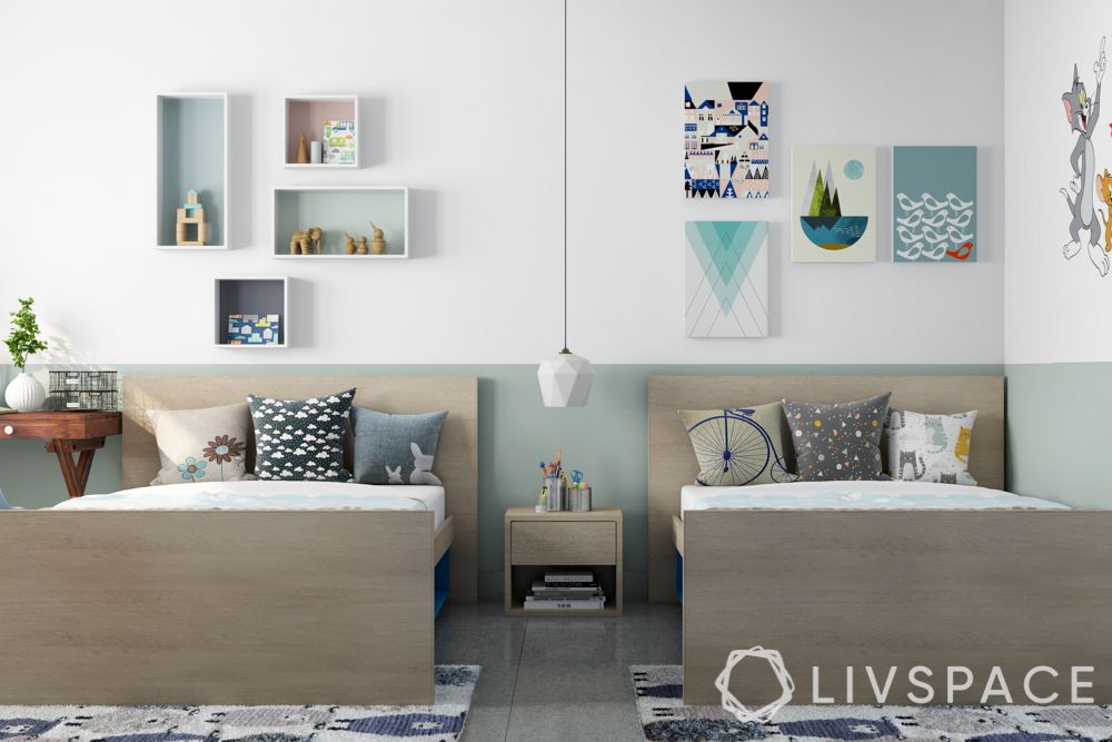 girls room designs - simple twin bedroom
